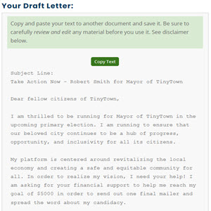 Generated Political Campaign Letter