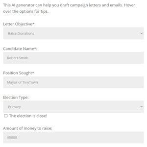 political campaign letter gnerator